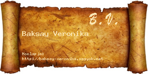 Baksay Veronika névjegykártya